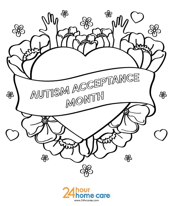 Autism acceptance coloring pages 24 hour home care 5684768
