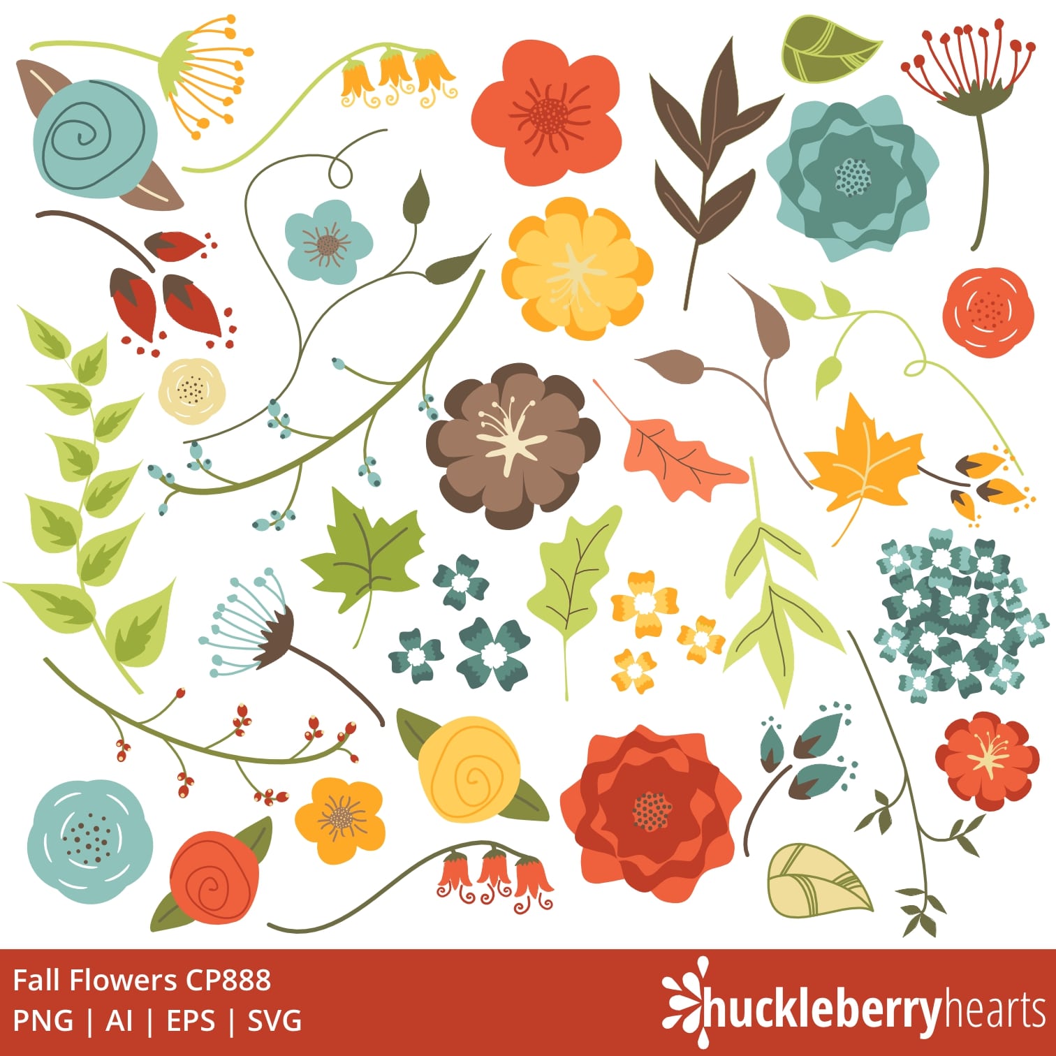 autumn flowers cliparts 2024