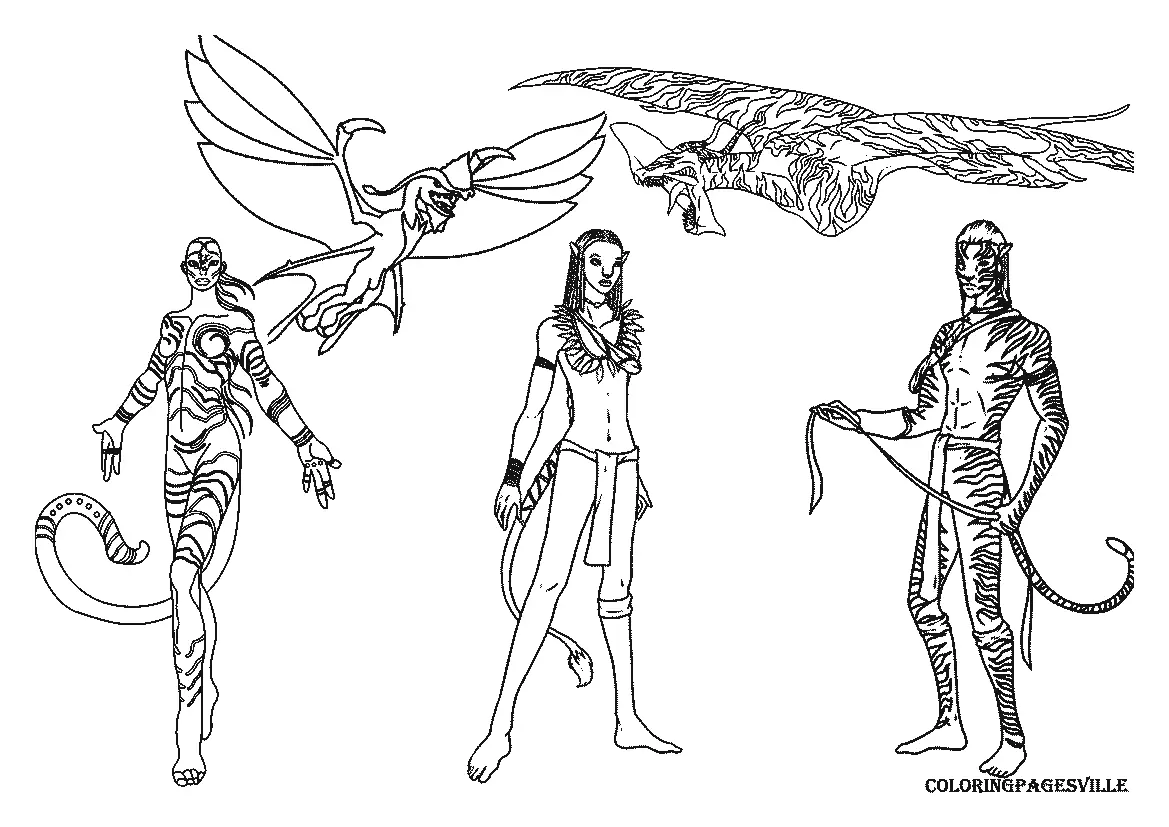 avatar movie coloring pages
