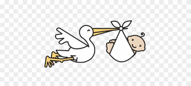 baby and stork clipart