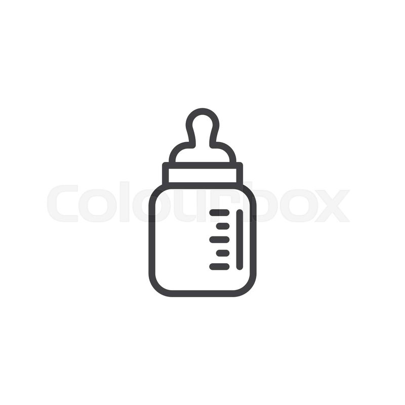 Feeding milk bottle line icon. linear style sign for mobile ...