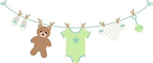 baby clothesline clipart