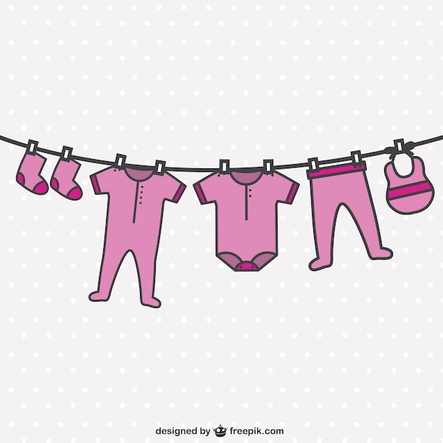 baby clothesline clipart