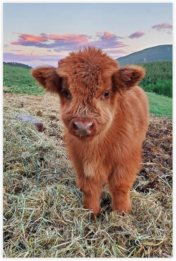 Fluffy Cows Cute Cows Cute Baby Cow Canvas Poster Bedroom Decor Sports  Landscape Office Room Decor Gift Unframed 20x30cm : Amazon.de: Home &amp;  Kitchen