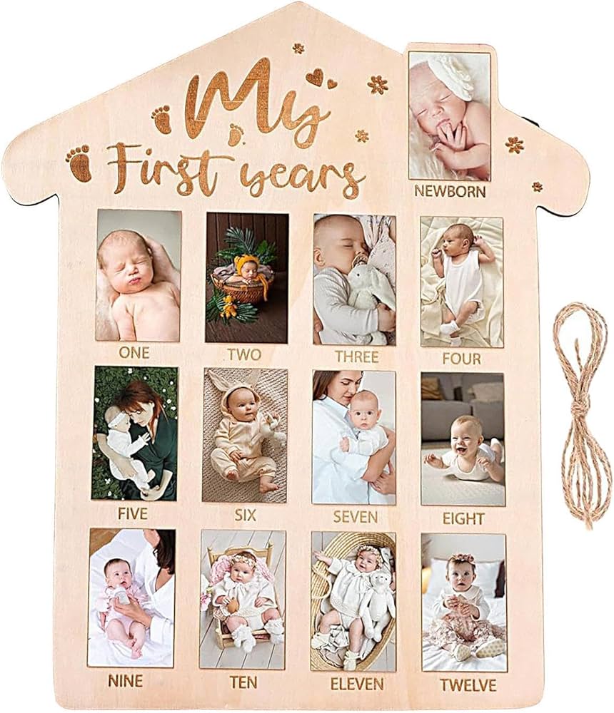 Baby Photo Frame My First Year Keepsake Frame 12 Months Photo ...