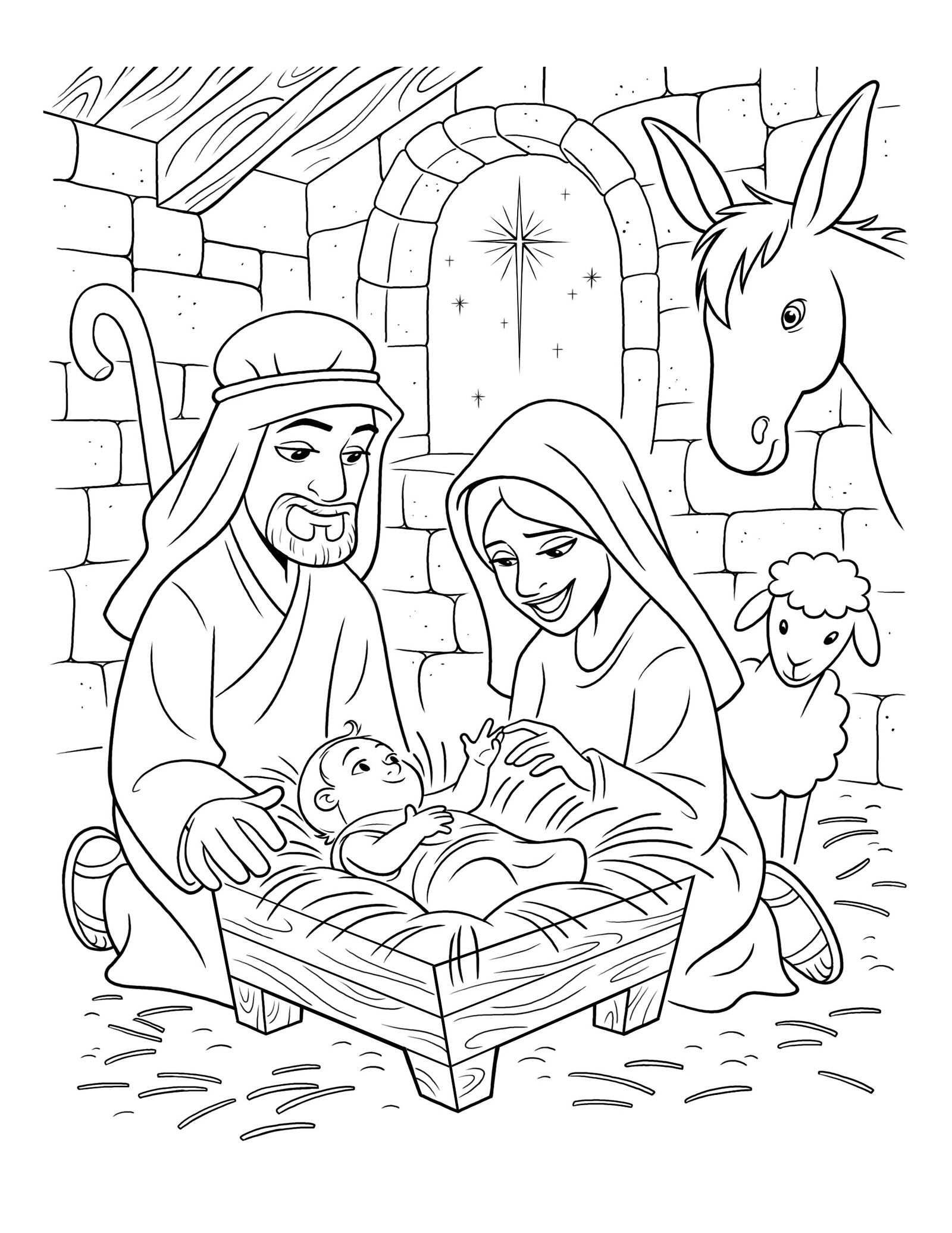 baby jesus coloring page