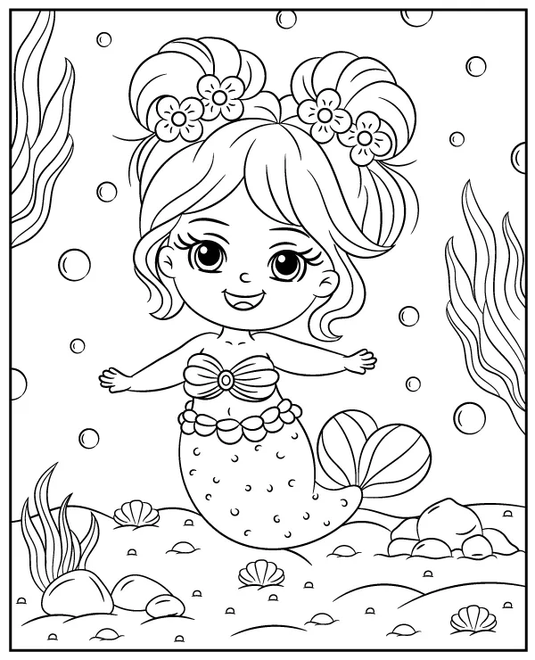 baby mermaid coloring pages