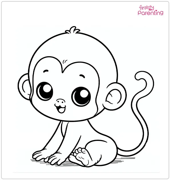 baby monkey coloring pages
