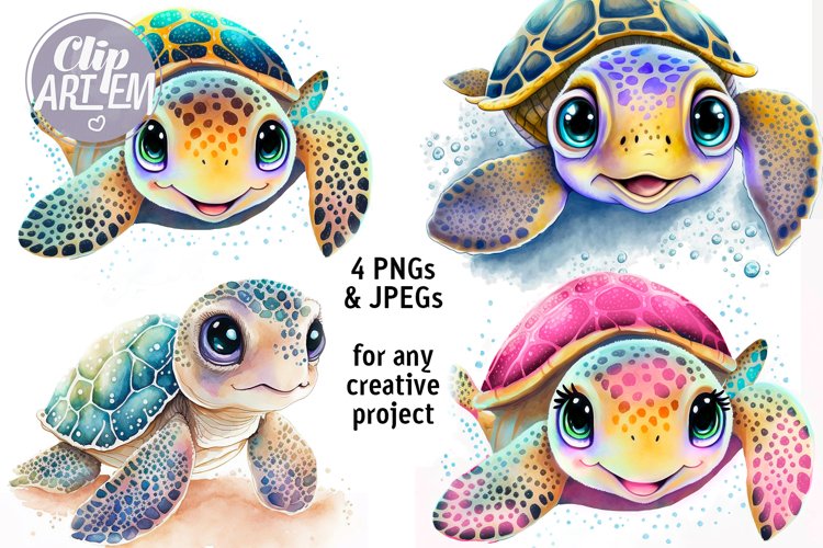 baby turtle clipart