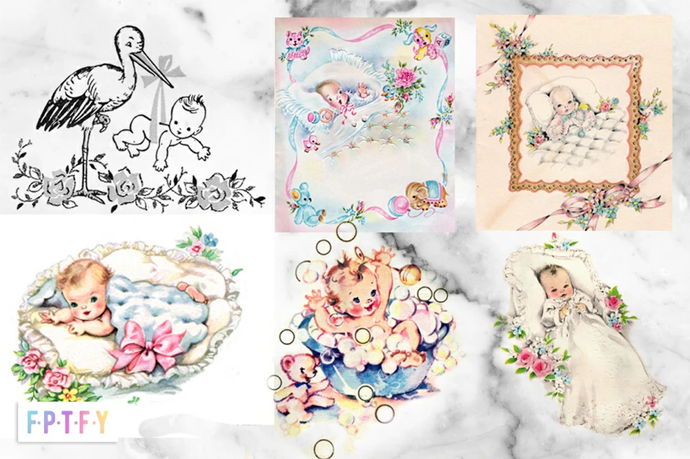 baby vintage cliparts