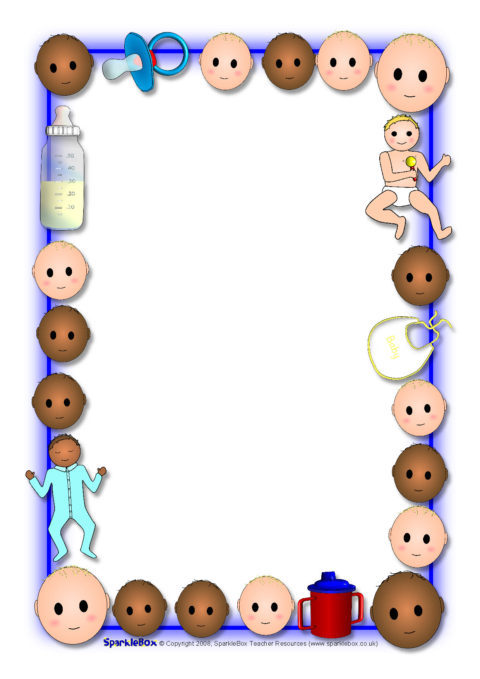 Babies A4 Page Borders (SB1489) - SparkleBox