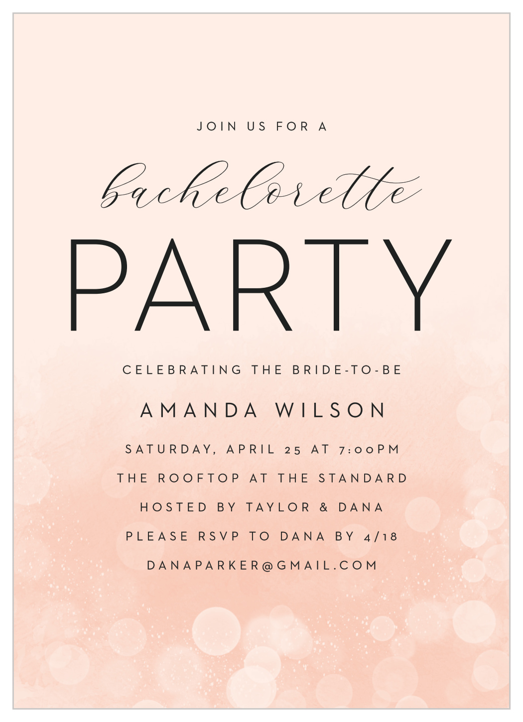 Glam Lights Bachelorette Invitations by Basic Invite