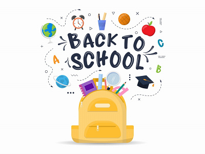 Free Vector Design Illustration With School Bag by GraphicSurf.com ...