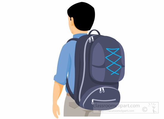 School Clipart - backpack-for-travel-clipart - Classroom Clipart