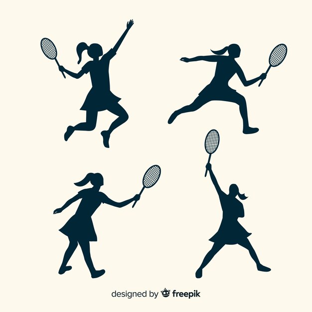 badminton silhouette cliparts