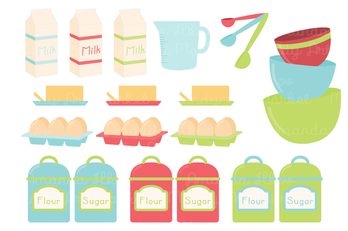 Vector Baking Clipart in Fresh By Amanda Ilkov | TheHungryJPEG
