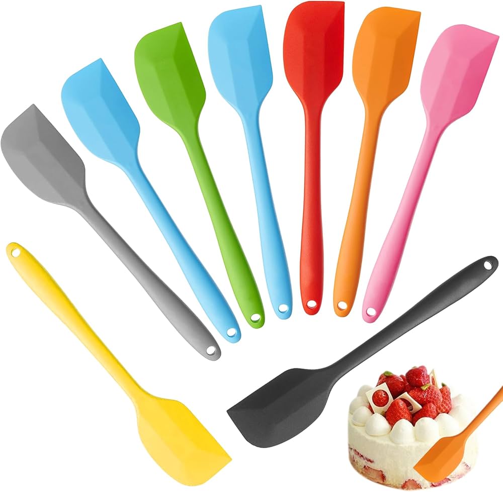 Set of 9 Silicone Spatulas, 21 cm Dough Scraper Set, Silicone Scraper  Kitchen, Heat Resistant 500°F Kitchen Spatula, Silicone Dough Scraper  Spatula, ...