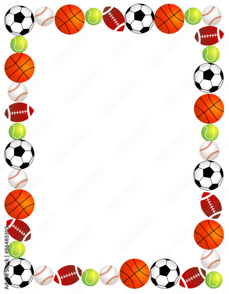 sport balls border / frame Stock-Vektorgrafik | Adobe Stock
