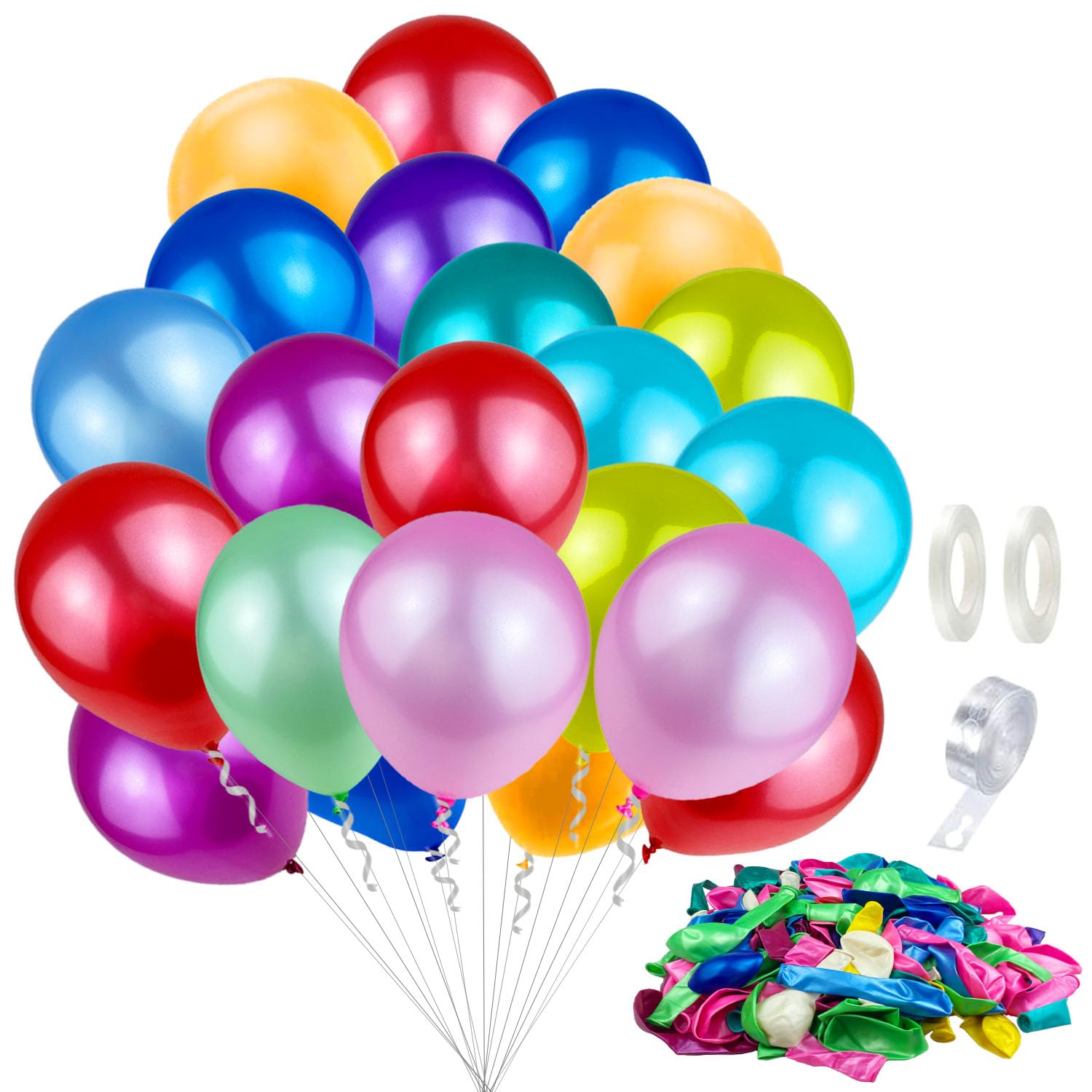 200 Stück Luftballon, 25-28cm Bunte Ballons, Naturlatex Bunte Luftballons,  Luftballons Bunt Geeignet für Geburtstage Hochzeiten Partys Feiertagsfeiern  ...