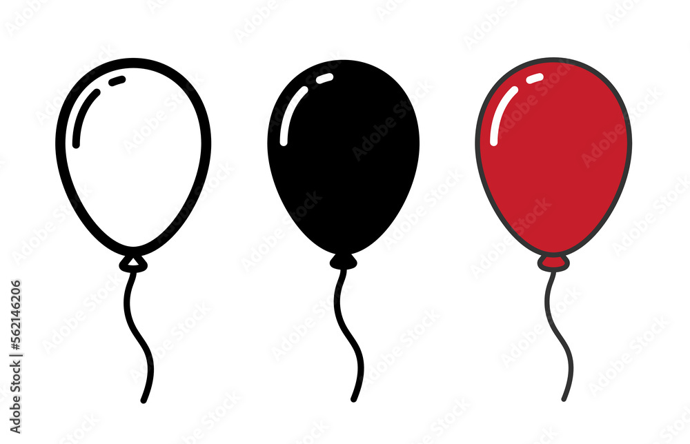 Party balloon vector icon set Stock-Vektorgrafik | Adobe Stock