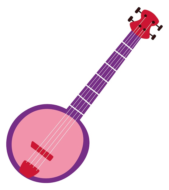 Premium Vector | Color banjo icon Vintage string music instrument