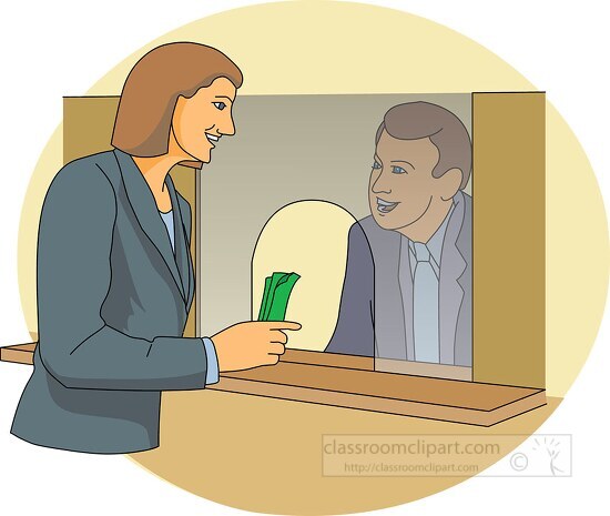 banking teller cliparts