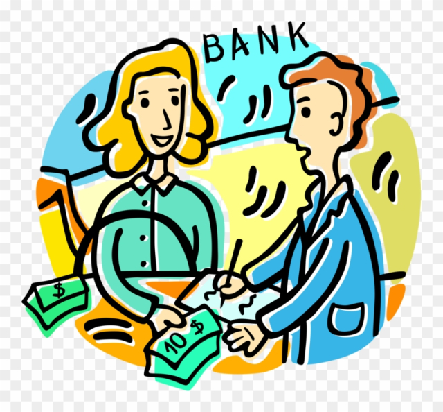 Free: Vector Illustration Of Bank Teller And Customer Withdrawing ...