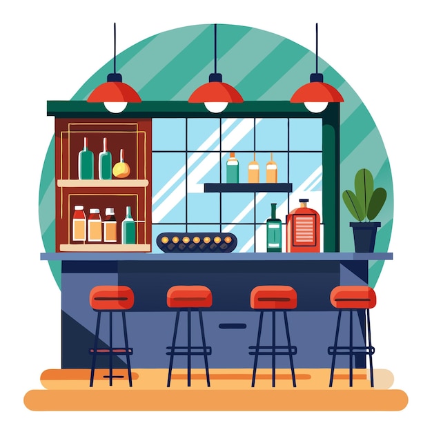 Bar interior design clipart vector art and illustration | Premium ...