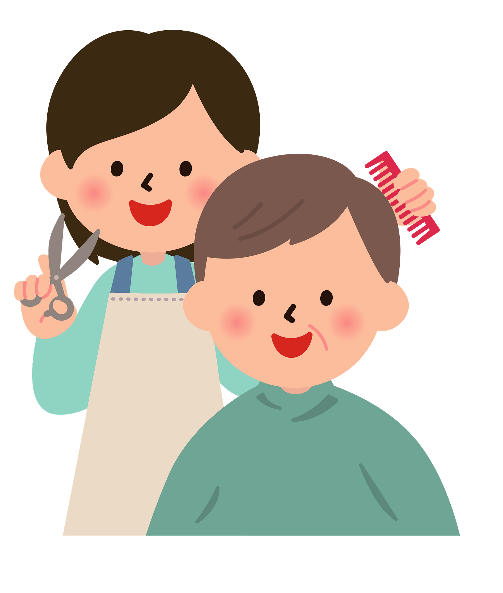 Barber is Giving a Haircut - Free vector clipart images on ...