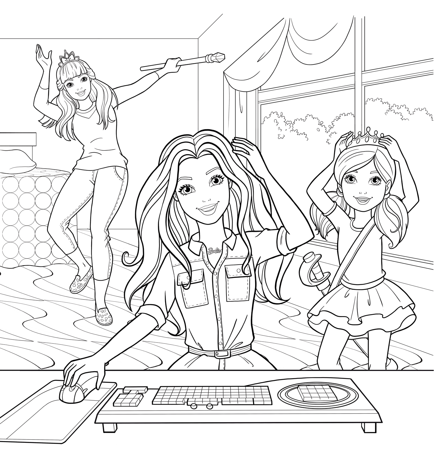 barbie cartoon coloring pages