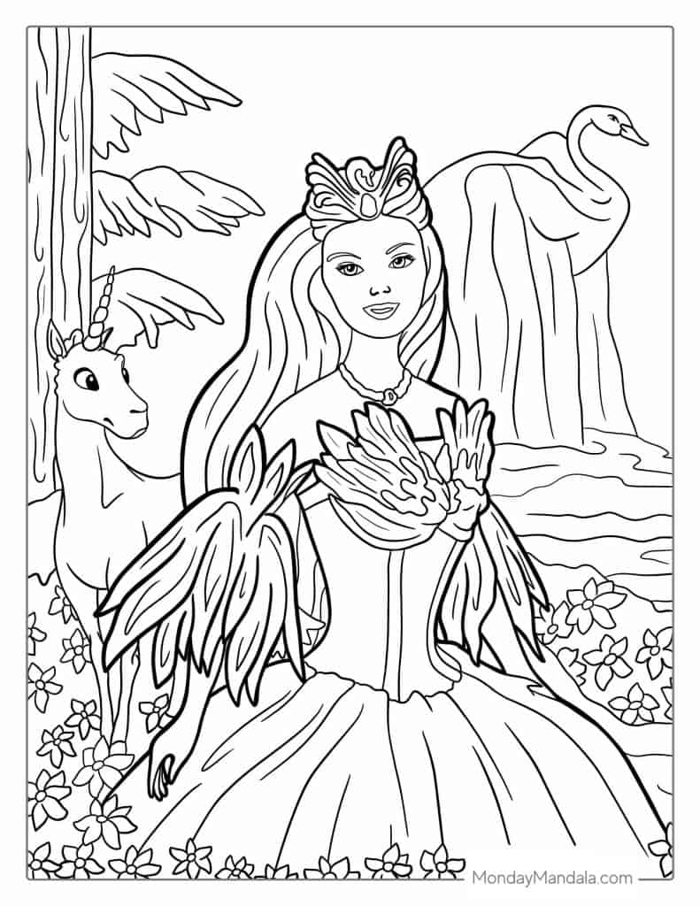 barbie coloring book pages