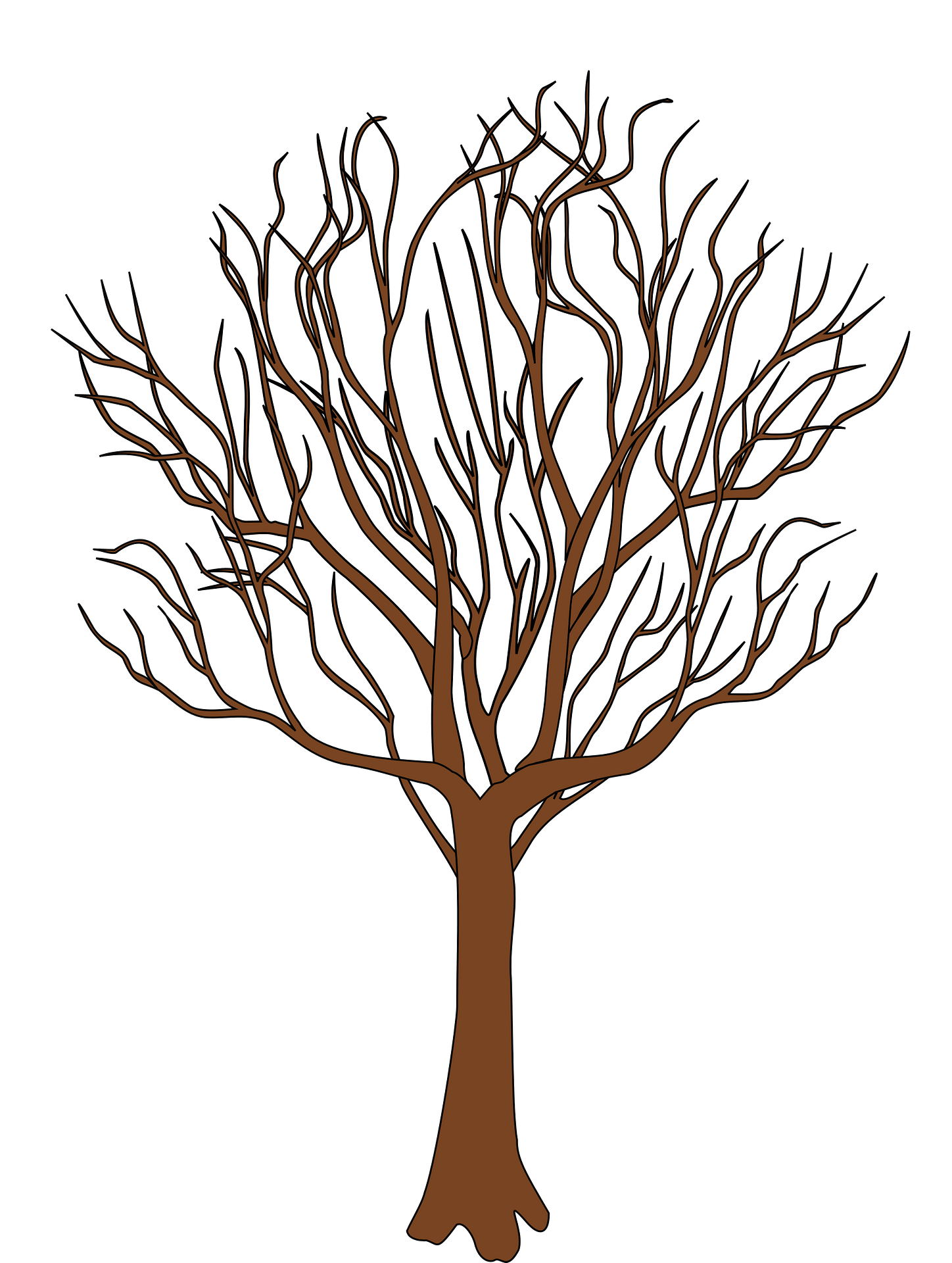 Brown tree bare of leaves - Free vector clipart images on ...