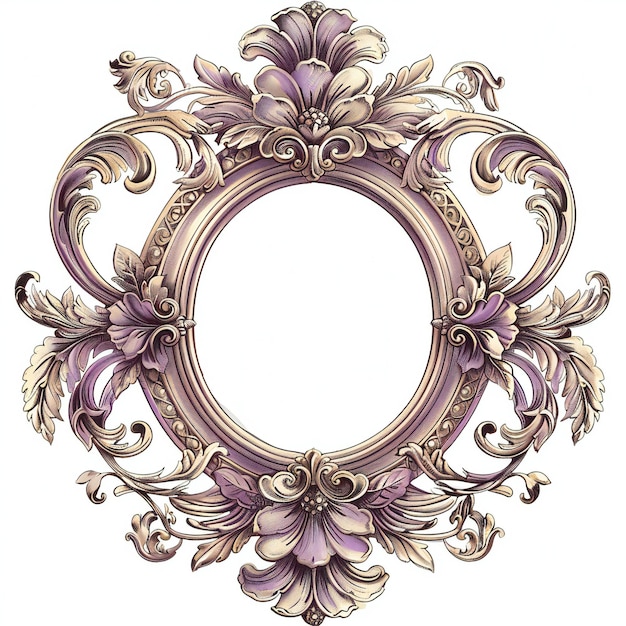 Vintage Baroque Frame Mauve color Clipart P | Premium AI-generated ...
