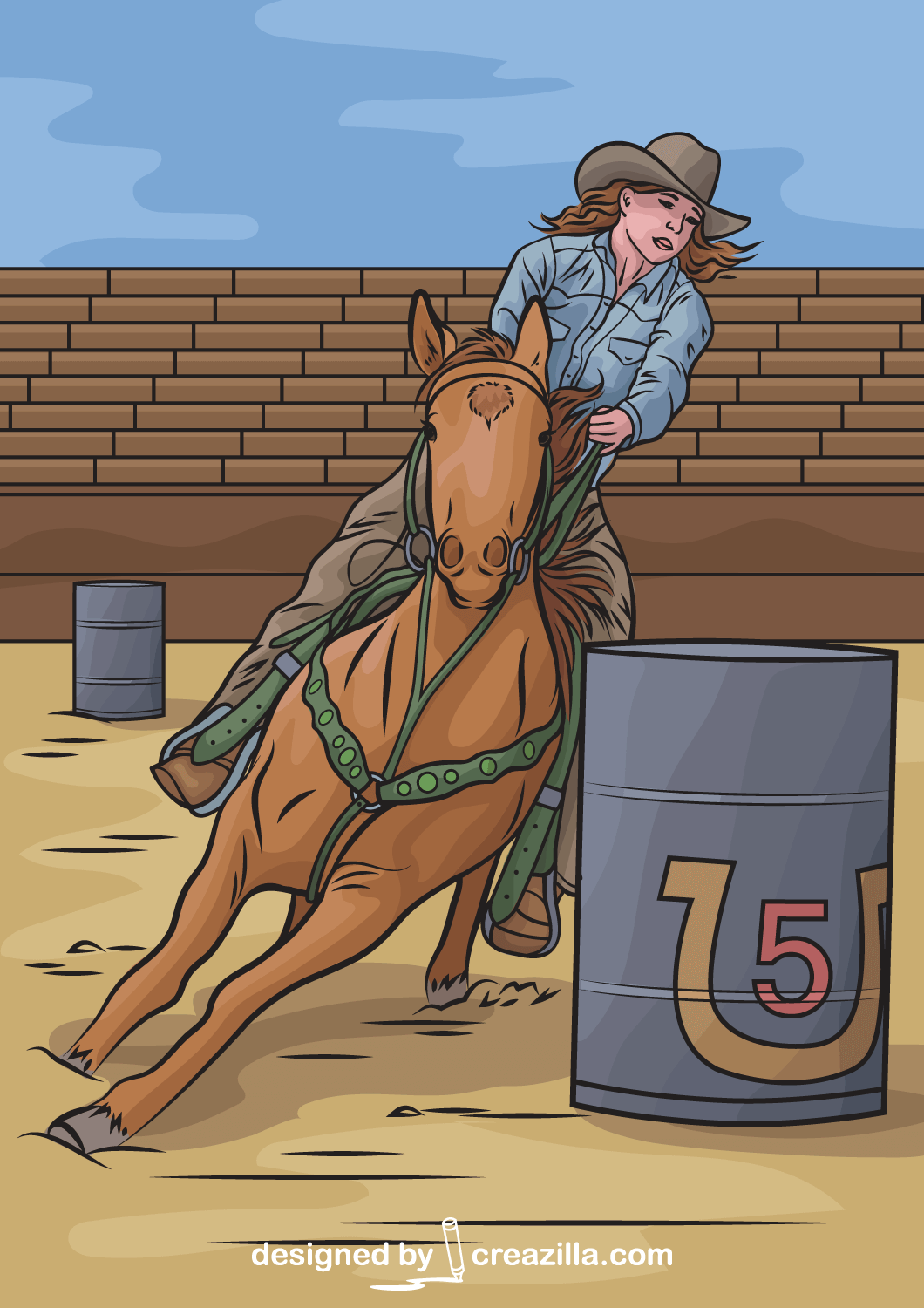 barrel racing clipart 2024
