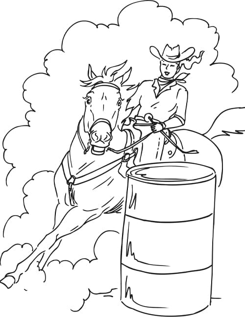 barrel racing coloring pages