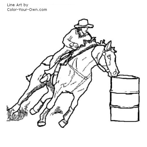 barrel racing coloring pages