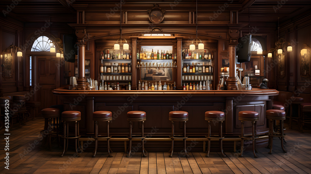 Poster, Wandbilder Old bar scene, 40x22.2 cm
