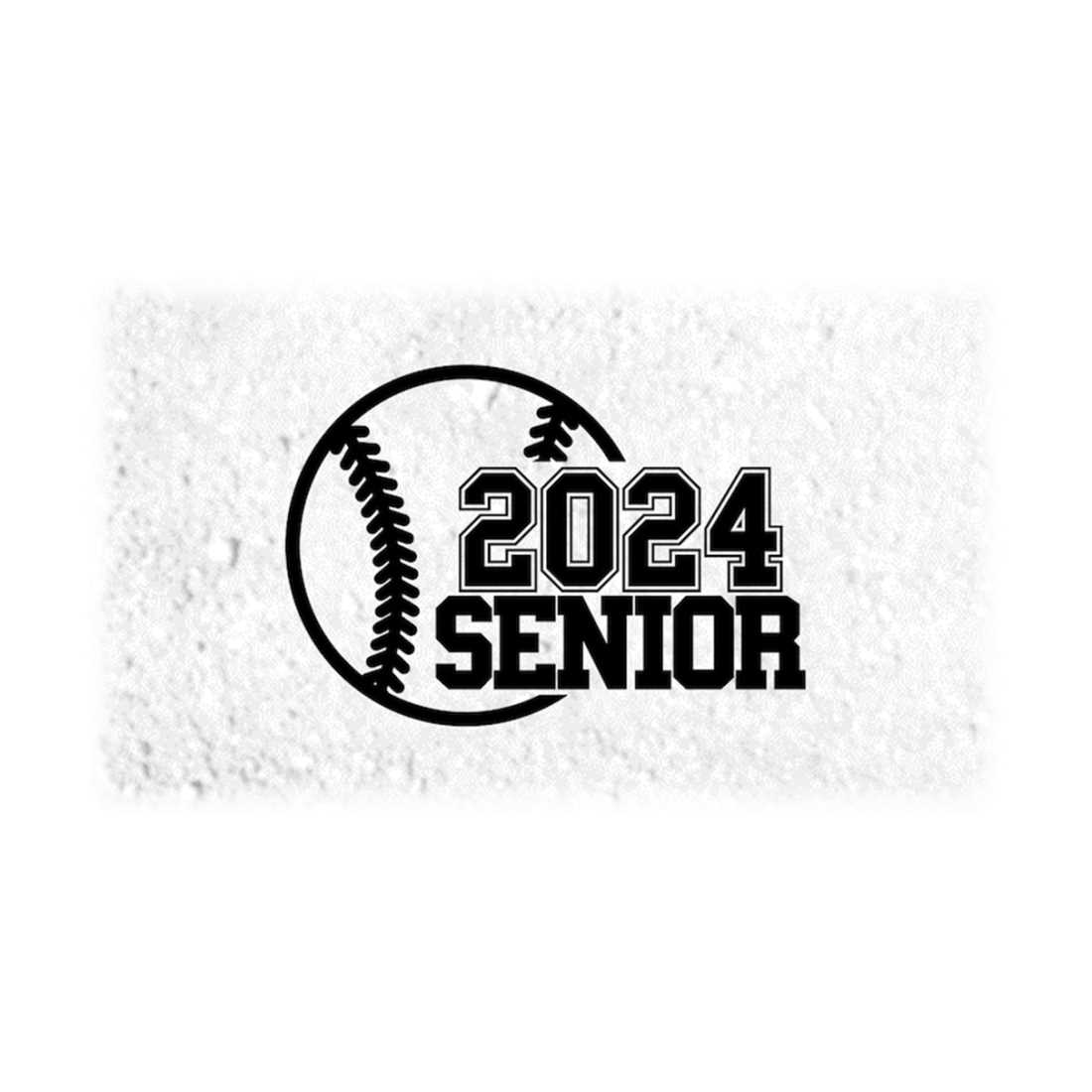 Sports Clipart: Black Baseball/Softball with Words 2024 SENIOR Varsity  Style Cutout Class of 2024 Players Digital Down