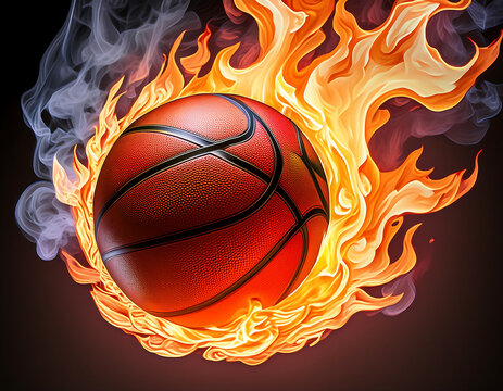 basketball fire cliparts