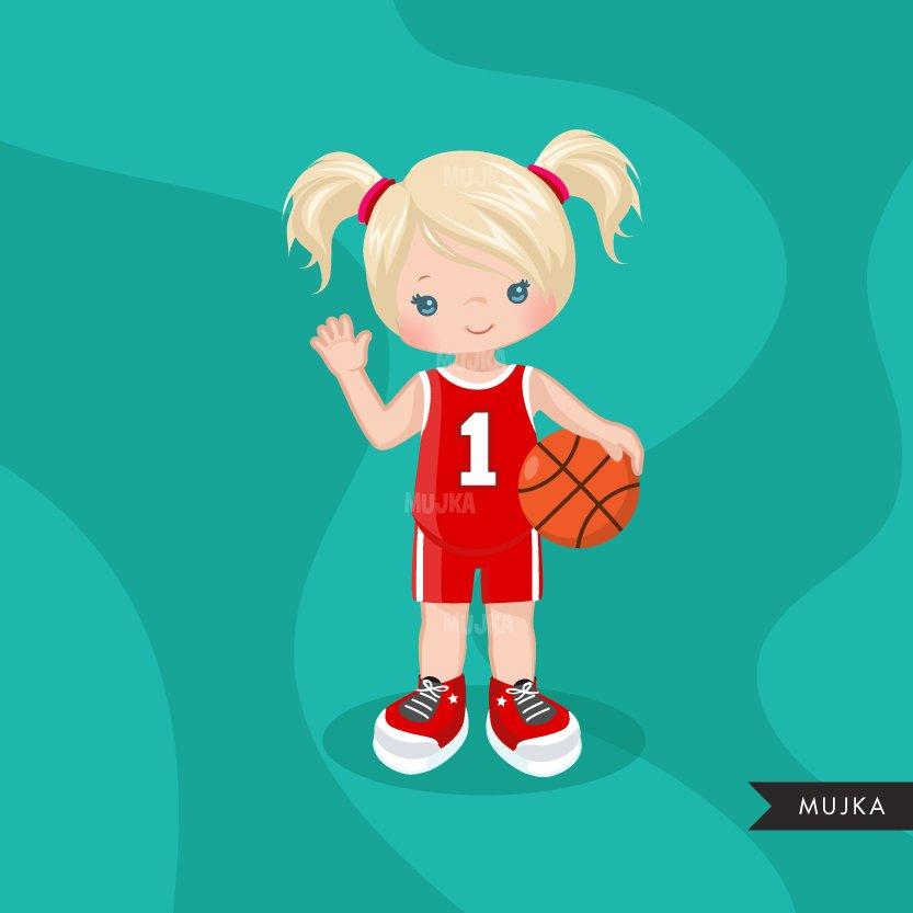 basketball girl cliparts
