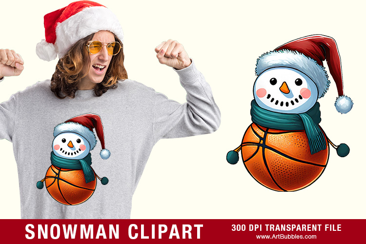 basketball snowman cliparts