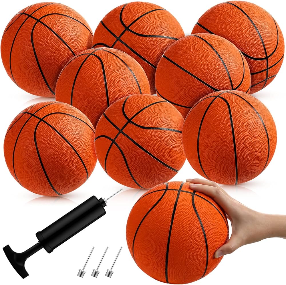 Amazon.com: Vinsot 8 Pcs Mini Basketballs Bulk 7 Inch, Size 3 Mini ...