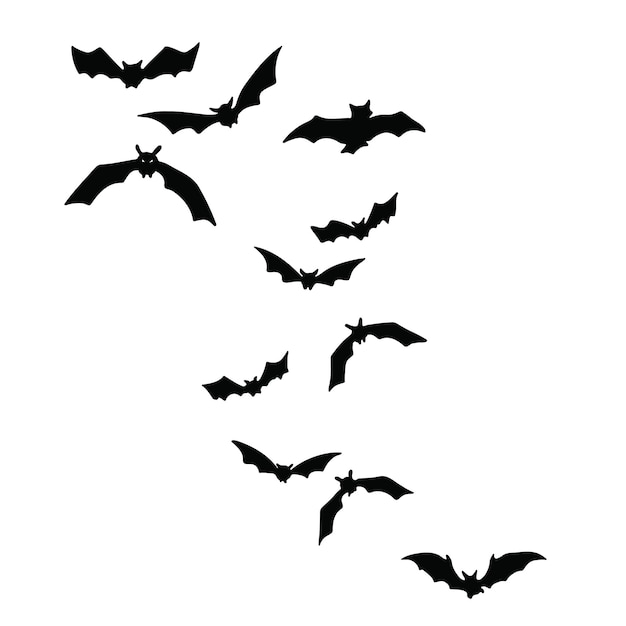 Premium Vector | Bats silhouette halloween vector