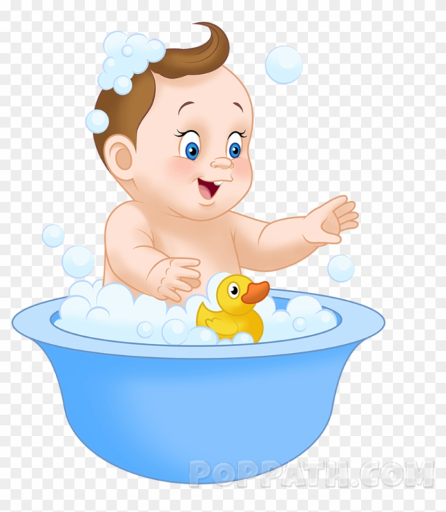Free: How To Draw A Baby Taking A Bath - Baby Bath Clipart - nohat.cc
