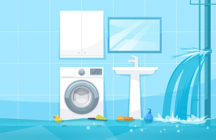 bathroom flood cliparts
