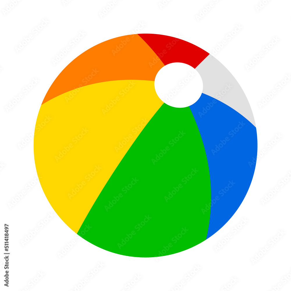 Beach ball or beachball flat vector color icon for apps and ...