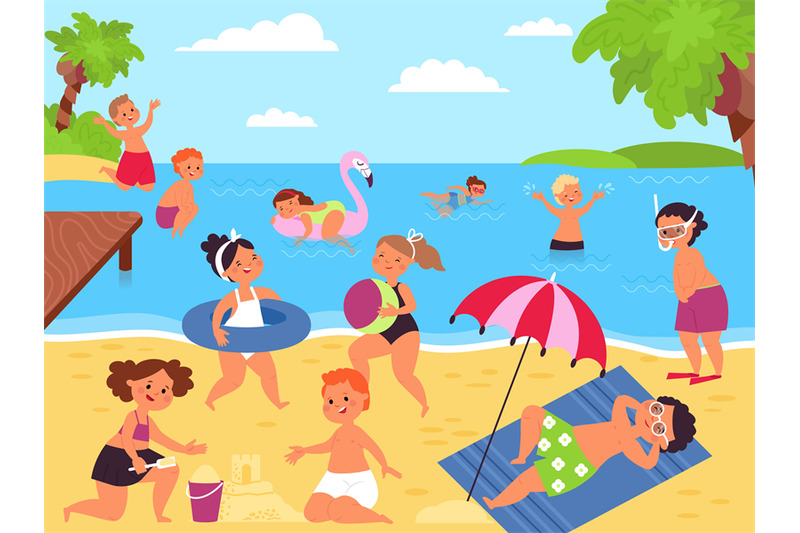 beach cartoon pictures