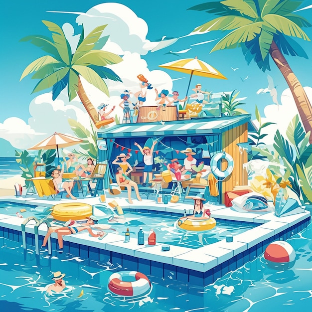 beach party clipart 2024