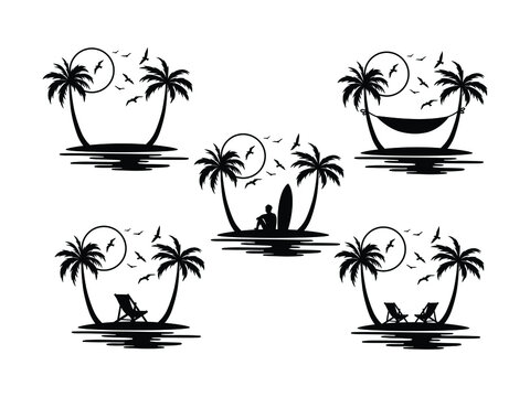 beach silhouettess