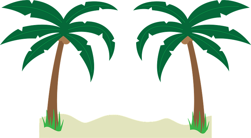 Palm trees on the beach - Free vector clipart images on clipart library.com
